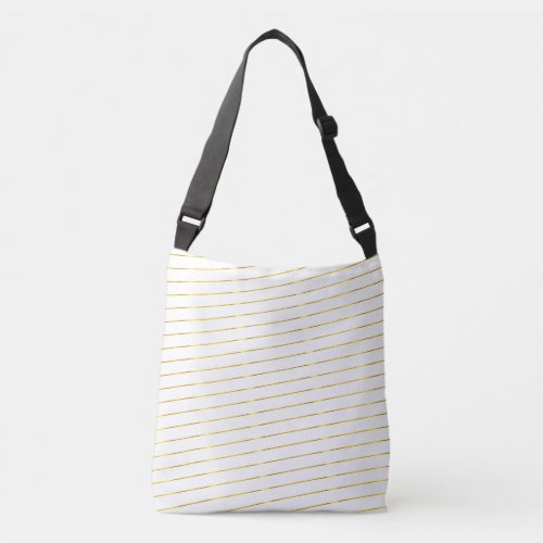 Shiny Faux Gold Striped Elegant Glamour Modern Crossbody Bag