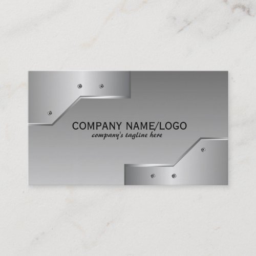 Shiny Faux Metallic Embossed Look  Business Card