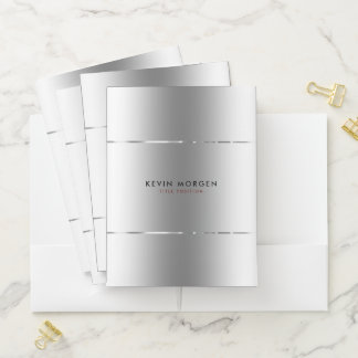Shiny Faux Silver-Gray Background Pocket Folder