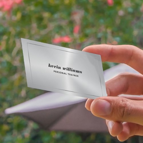 Shiny faux silver metallic look background  business card