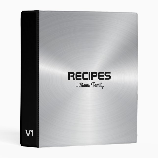 Shiny faux silver metallic look background mini binder (Front/Spine)