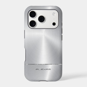Shiny faux silver metallic look iPhone 17 pro case