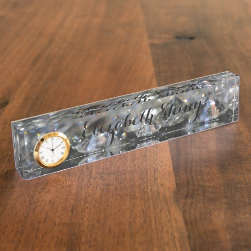 Shiny Festive Elegant Diamonds Desk Desk Name Plate