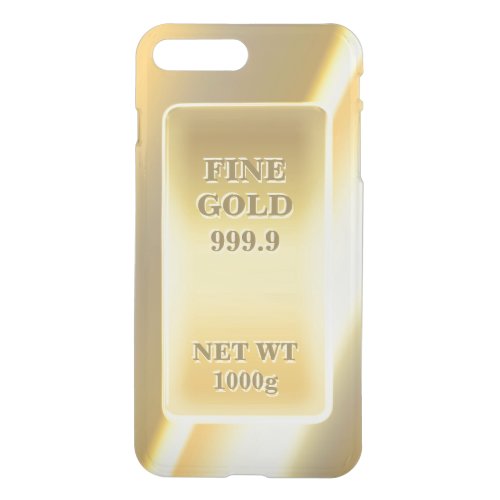 Shiny Fine Gold 9999 Gold Brick Gold Bar iPhone 8 Plus7 Plus Case