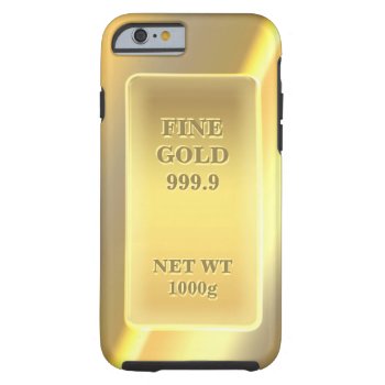 Shiny Fine Gold 999.9 Pattern Monogrammed Tough Iphone 6 Case by CityHunter at Zazzle