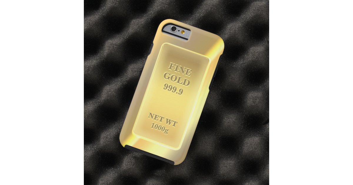 Shiny Fine Gold 999.9 Pattern Monogrammed Tough iPhone 6 Case | Zazzle