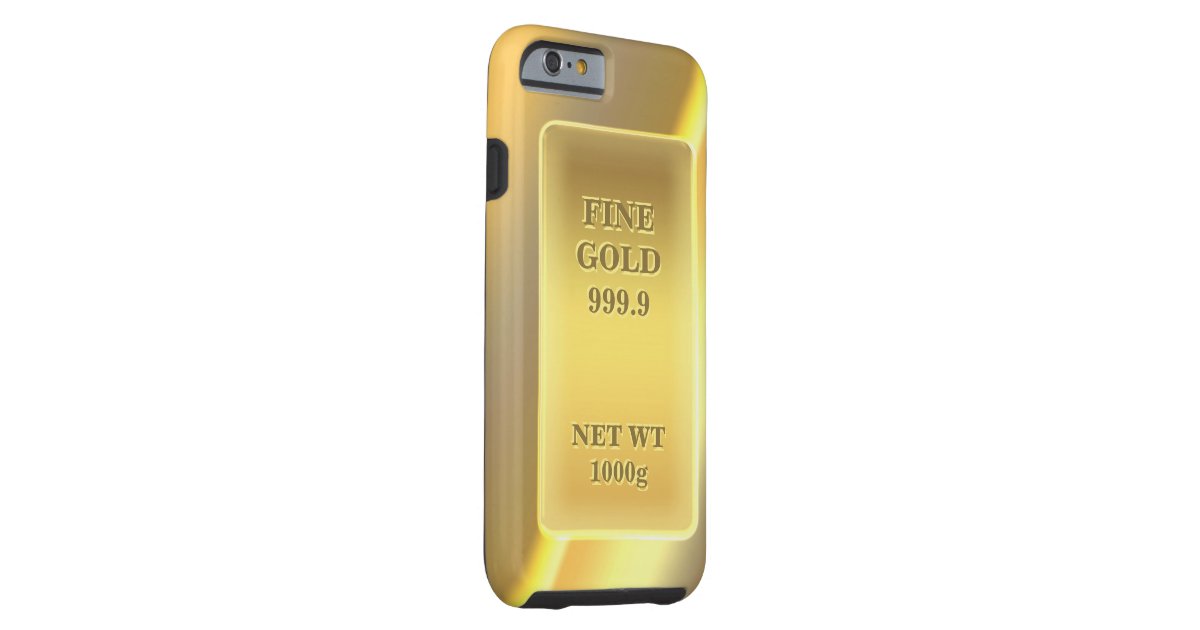 Shiny Fine Gold 999.9 Pattern Monogrammed Tough iPhone 6 Case | Zazzle