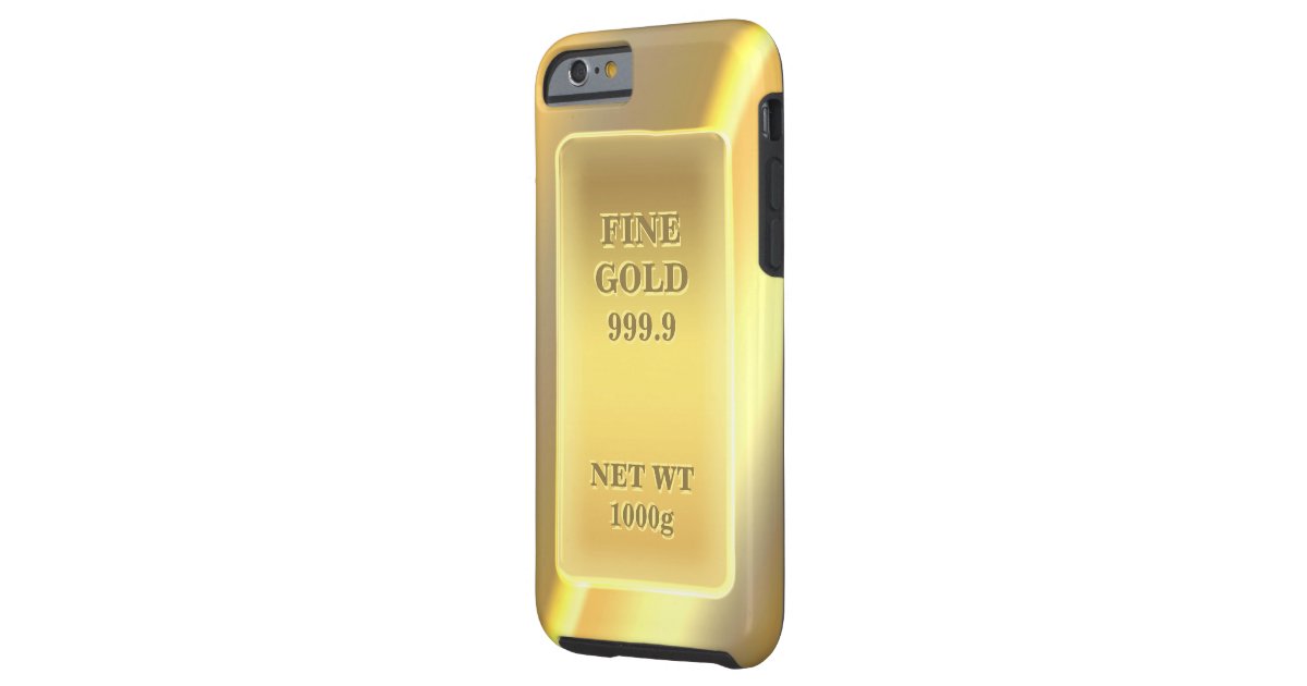 Shiny Fine Gold 999.9 Pattern Monogrammed Tough iPhone 6 Case | Zazzle