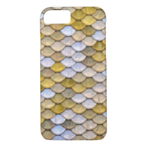 Shiny Fish Scales Effect Pattern Gold Silver iPhone 87 Case