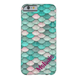 Shiny Fish Scales Effect Pattern Green Pink Barely There iPhone 6 Case