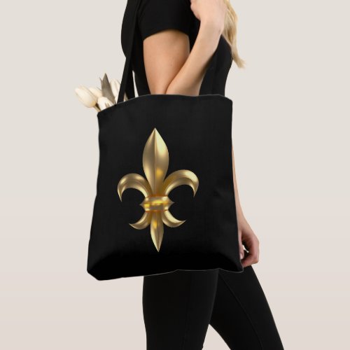 Shiny Fleur de Lys Tote Bag