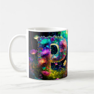 Shiny floral letter P Coffee Mug