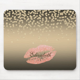 Shiny Foil Confetty Or Diamond ,Lips-Personalized Mouse Pad