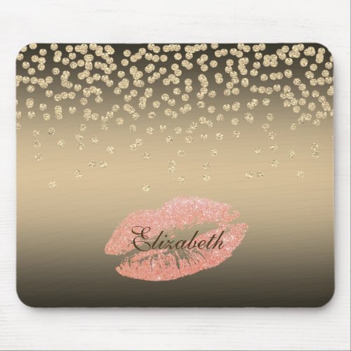 Shiny Foil Confetty Or Diamond Lips_Personalized Mouse Pad