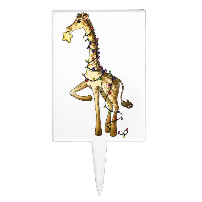 Shiny Giraffe Cake Topper (Front)