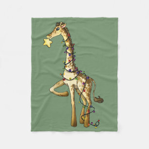 Shiny Giraffe Fleece Blanket