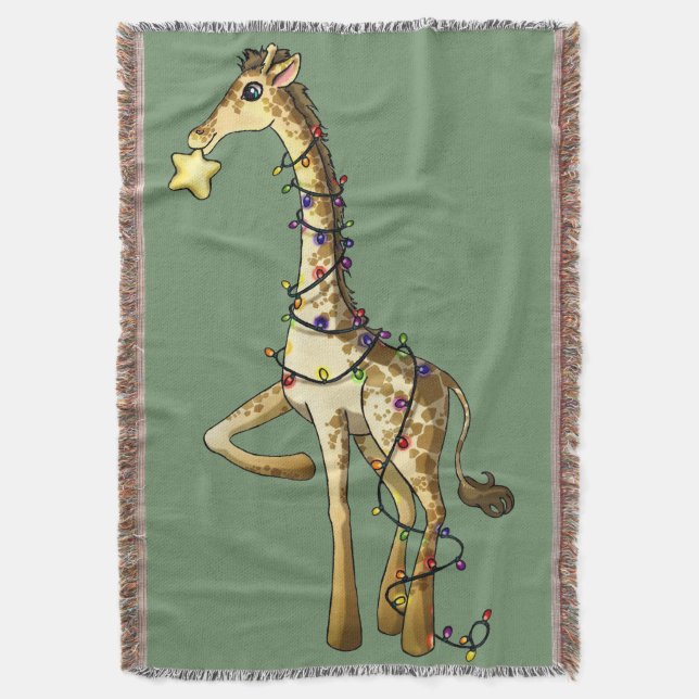 Shiny Giraffe Throw Blanket (Front Vertical)