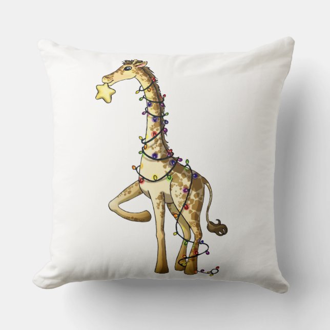Shiny Giraffe Throw Pillow (Front)