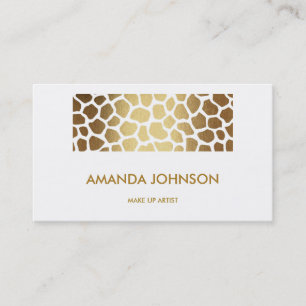 Shiny Glam Stylist Beauty Golden Zebra Vip Business Card