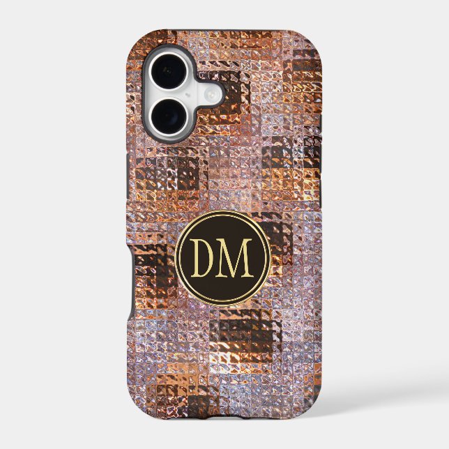 Shiny Glass Abstract Gemstone Monogram Case-Mate iPhone Case (Back)