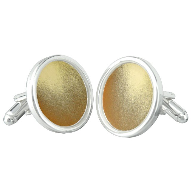 Shiny Gold Art Cufflinks (Angled)