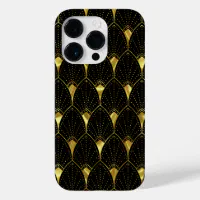 Shiny Gold Art Deco Pattern On Black Background Uncommon iPhone Case