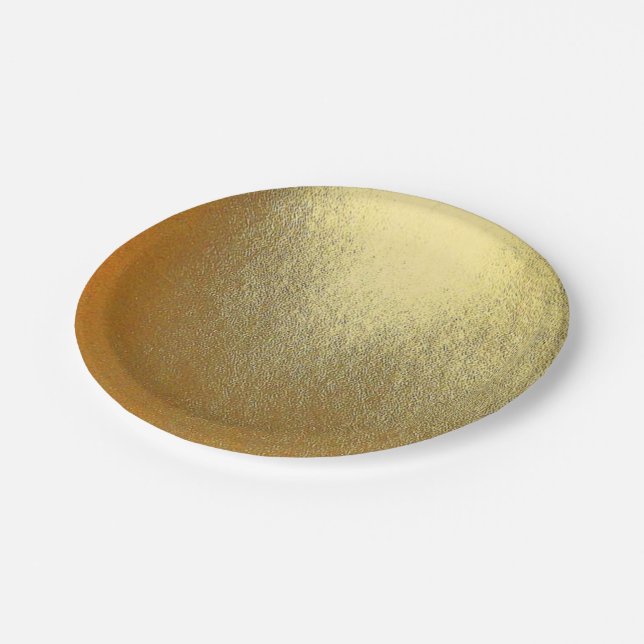 Shiny Gold Art Paper Plates (Angled)