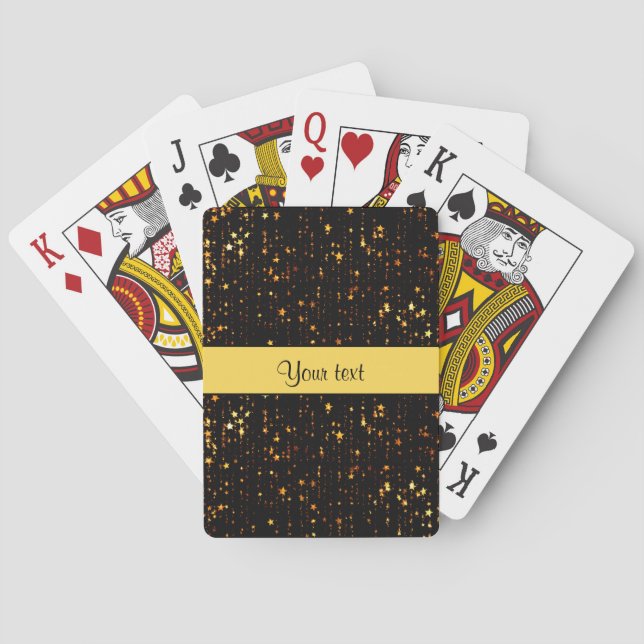 Shiny Gold Christmas Stars Poker Cards (Back)