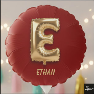 Shiny Gold Foil Balloon Letter E