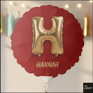 Shiny Gold Foil Balloon Letter H