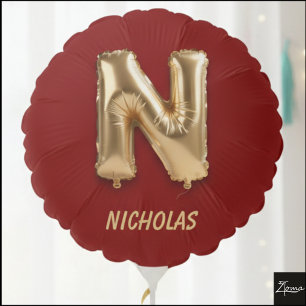Shiny Gold Foil Balloon Letter N