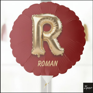 Shiny Gold Foil Balloon Letter R