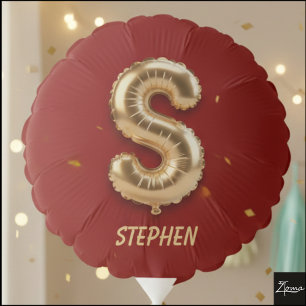 Shiny Gold Foil Balloon Letter S