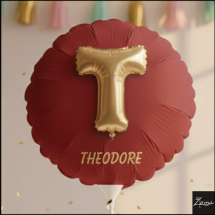 Shiny Gold Foil Balloon Letter T
