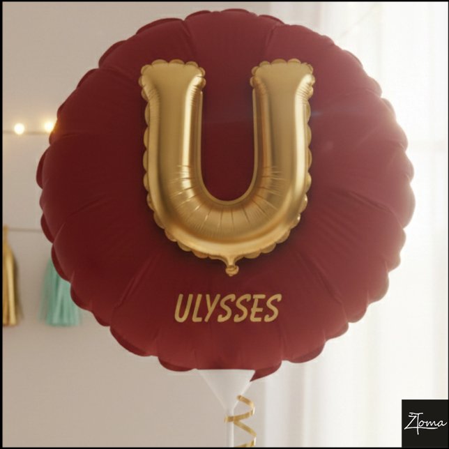 Shiny Gold Foil Balloon Letter U (Creator Uploaded)