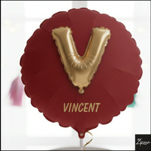 Shiny Gold Foil Balloon Letter V