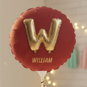 Shiny Gold Foil Balloon Letter W