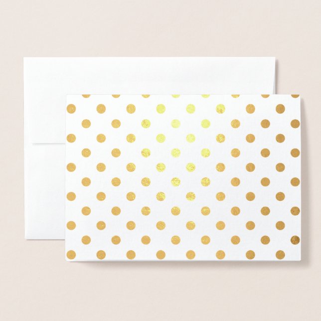 Shiny Gold Foil Polka Dots Foil Card (Front With Envelope)