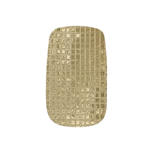 Shiny Gold Foil Squares Minx Nail Art (Left Thumb)