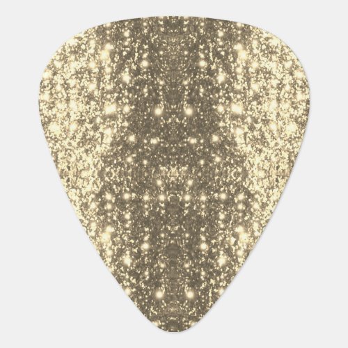Shiny Gold Glitter Metallic Print  Guitar Pick