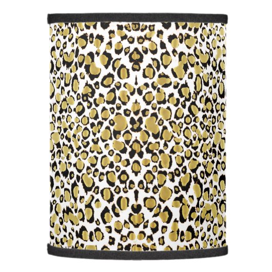 Shiny Gold Leopard Animal Print Lamp Shade (Left)