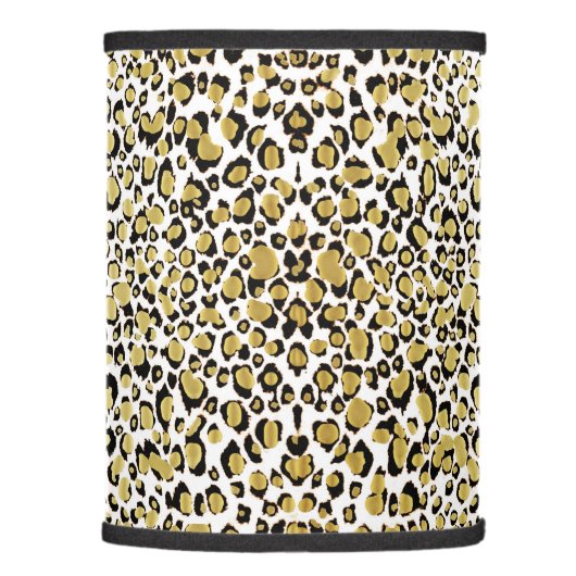 Shiny Gold Leopard Animal Print Lamp Shade (Right)