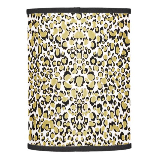 Shiny Gold Leopard Animal Print Lamp Shade (Back)