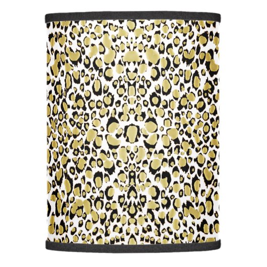Shiny Gold Leopard Animal Print Lamp Shade (Front)