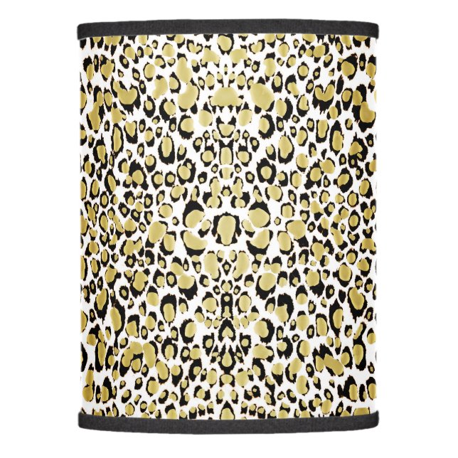 Shiny Gold Leopard Animal Print Lamp Shade (Front)