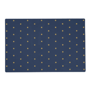 Shiny Gold Little Stars On Dark Blue Placemat