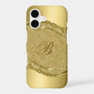 Shiny Gold Metallic Look With Diamonds Pattern iPhone 17 Case