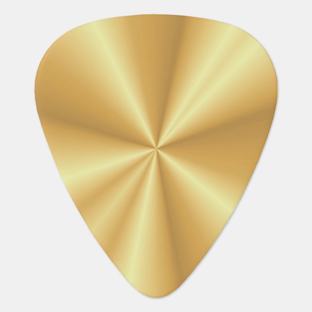 Shiny Gold Metallic Print - Black🎸 Guitar Pick (Front)