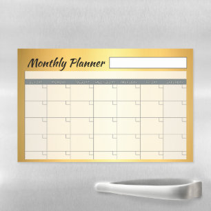 Shiny Gold monthly planner  Magnetic Dry Erase Sheet