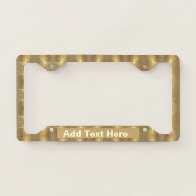 Shiny Gold Personalized License Plate Frame (Front)